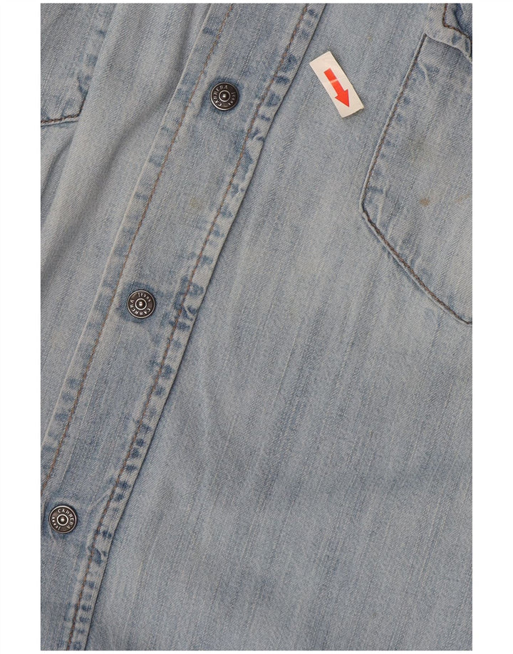 Carrera Mens Denim Shirt Large Blue Cotton