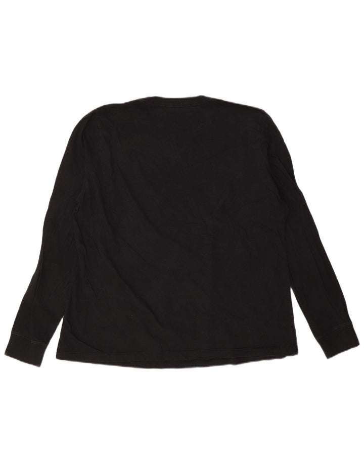 NIKE Womens Top Long Sleeve UK 16 Large Black Cotton