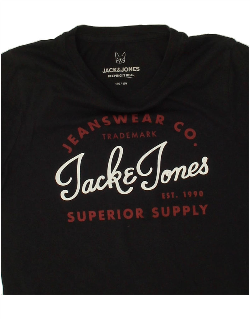 JACK & JONES Boys Graphic Top Long Sleeve 9-10 Years Black Cotton | Vintage Jack & Jones | Thrift | Second-Hand Jack & Jones | Used Clothing | Messina Hembry 