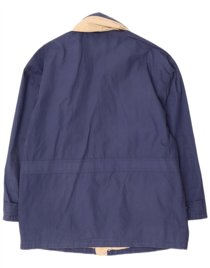 Vintage Mens Utility Jacket UK 42 XL Navy Blue Polyester