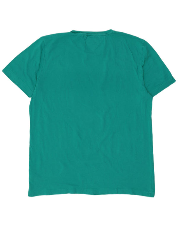 Tommy Hilfiger Mens Graphic T-Shirt Top 2XL Turquoise Cotton