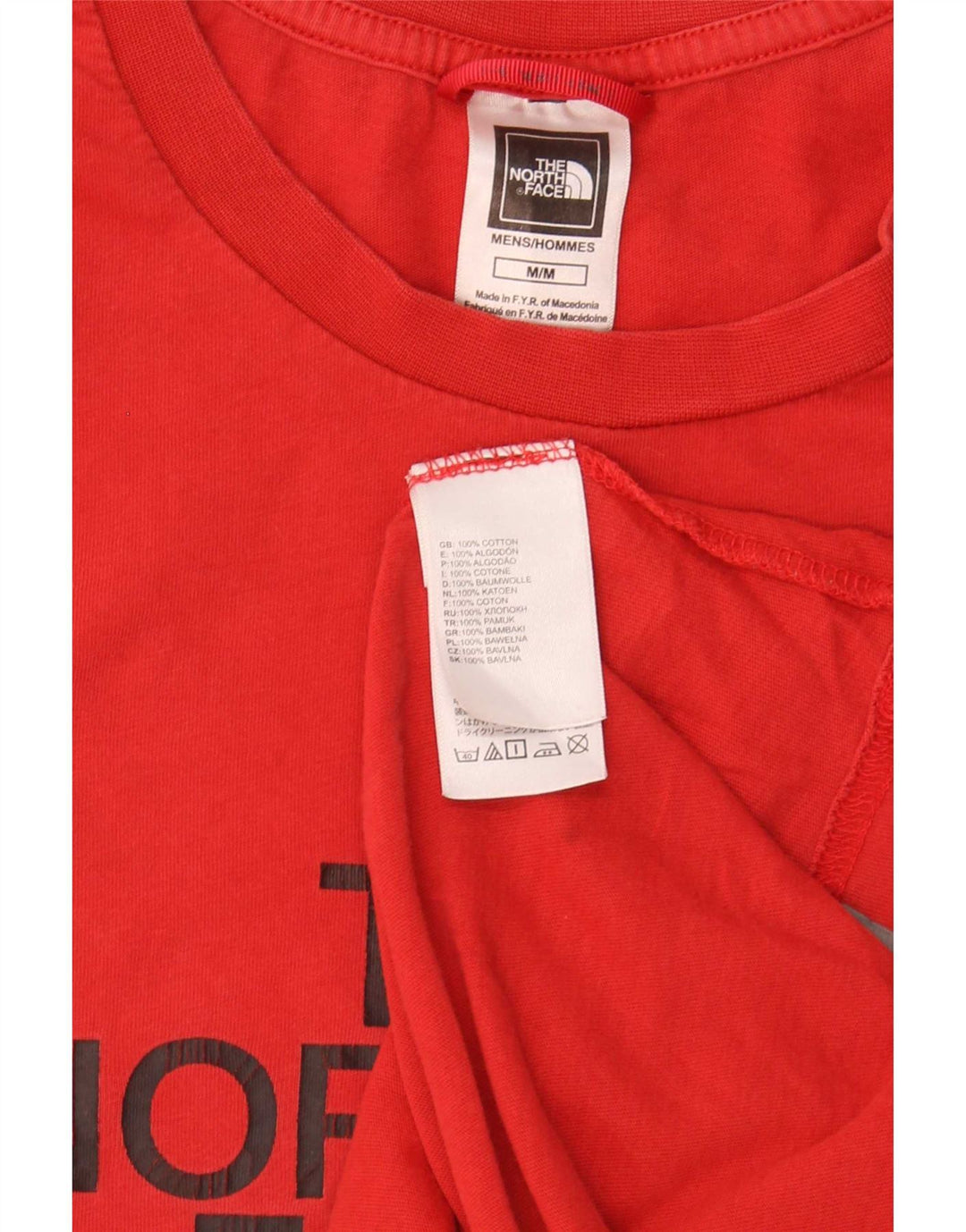 The North Face Mens Graphic T-Shirt Top Medium Red Cotton