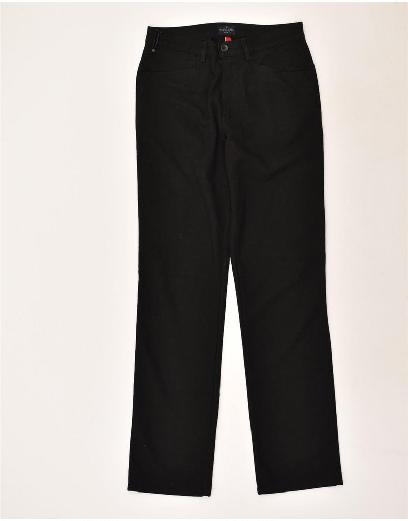 TRUSSARDI Womens Slim Casual Trousers IT 46 Large W30 L33  Black Polyester | Vintage Trussardi | Thrift | Second-Hand Trussardi | Used Clothing | Messina Hembry 