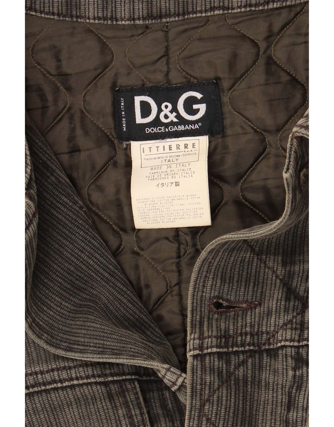 DOLCE & GABBANA Mens Ittierre Corduroy Jacket UK 38 Medium Grey