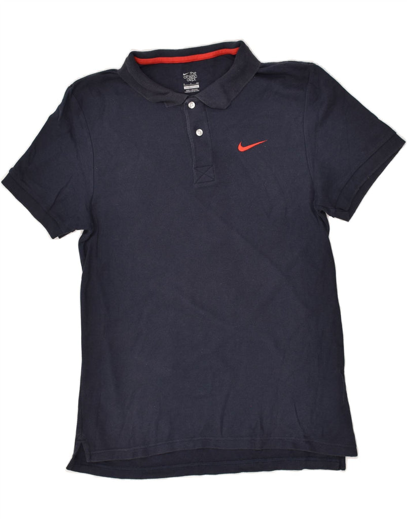 NIKE Mens Polo Shirt Small Navy Blue Cotton | Vintage Nike | Thrift | Second-Hand Nike | Used Clothing | Messina Hembry 