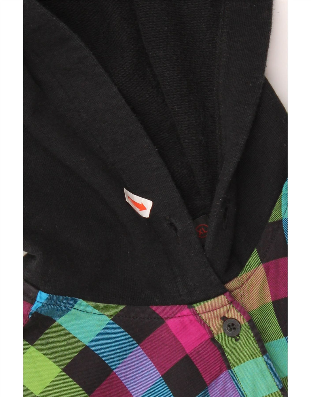 Converse Womens Hooded Flannel Shirt UK 18 XL Multicoloured Check Cotton