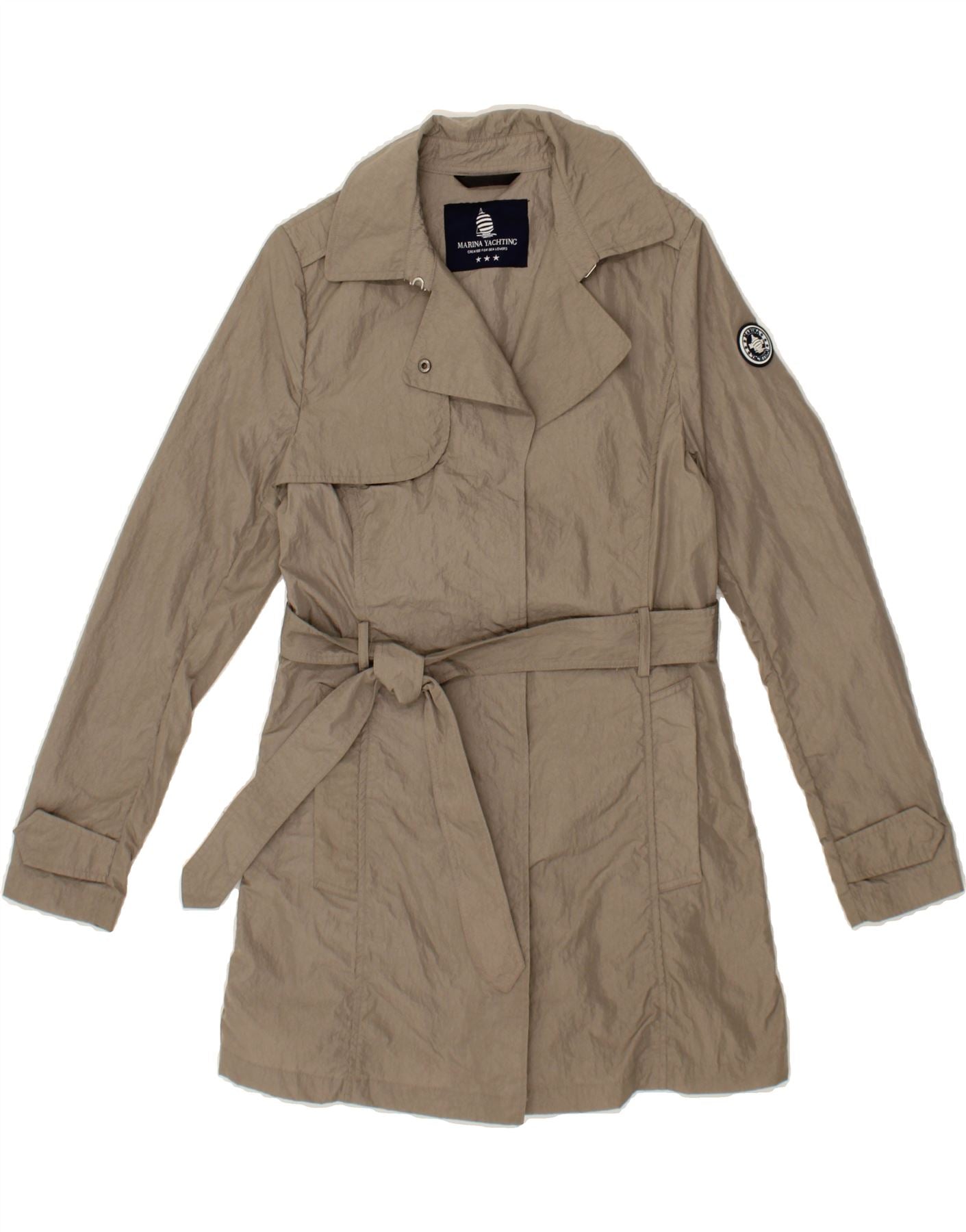 MARINA YACHTING Trench da donna UK 10 Small Grigio Poliammide