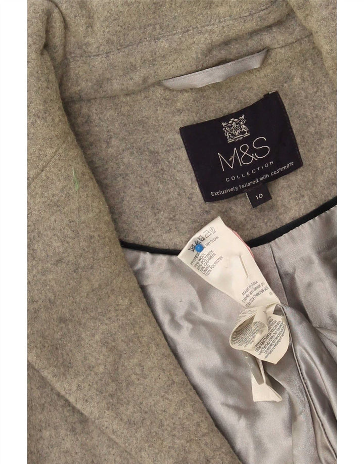 Marks & Spencer Womens Oversized Overcoat UK 10 Small Grey Wool