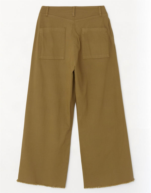 Zara Womens High Waist Wide Leg Trousers EU 38 Small W28 L26 Khaki