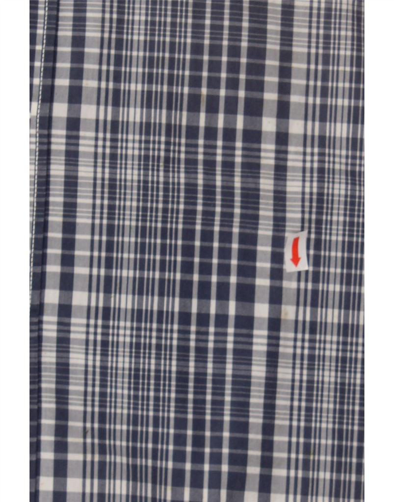 LEVI'S Mens Classic Fit Short Sleeve Shirt XL Navy Blue Check Cotton Vintage Levi's and Second-Hand Levi's from Messina Hembry 