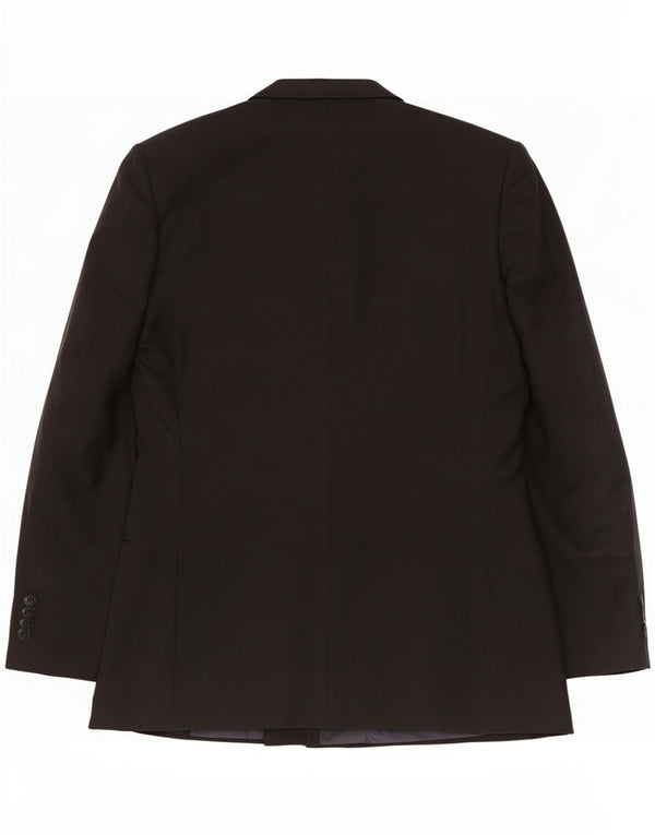 Valentino Mens Double Breasted Blazer Jacket IT 50 Large Black Virgin Wool