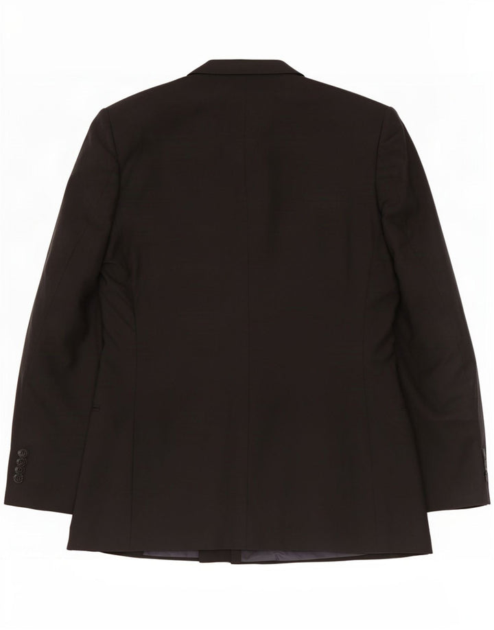 Valentino Mens Double Breasted Blazer Jacket IT 50 Large Black Virgin Wool