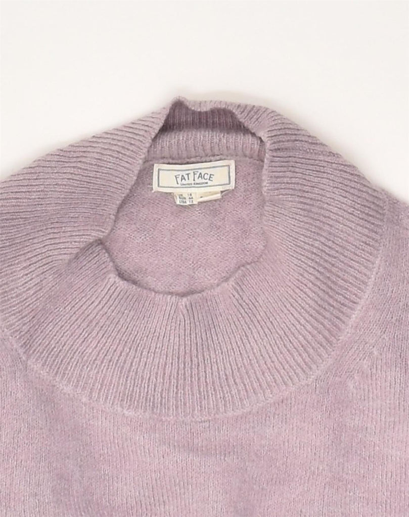 FAT FACE Womens Turtle Neck Jumper Sweater UK 16 Large Purple Nylon | Vintage Fat Face | Thrift | Second-Hand Fat Face | Used Clothing | Messina Hembry 