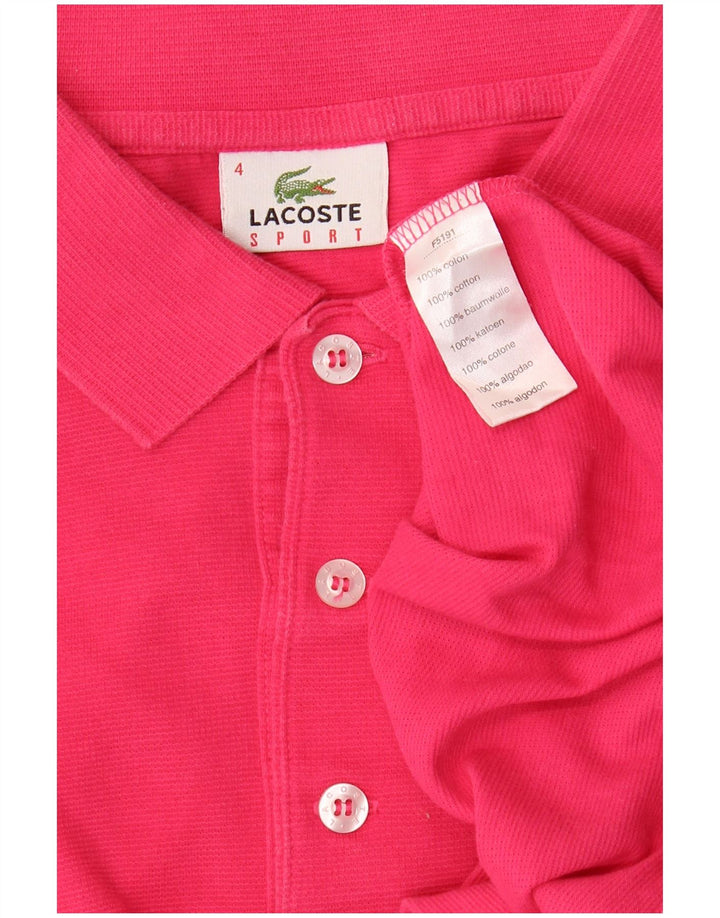 Lacoste Mens Polo Shirt Size 4 Medium Pink Cotton