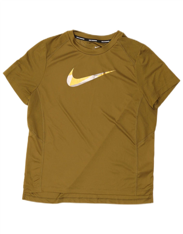 Nike Mens Dri Fit Graphic T-Shirt Top Large Khaki Polyester
