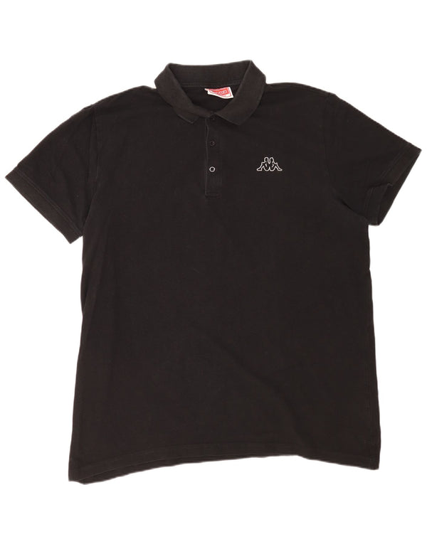 Kappa Mens Polo Shirt 2XL Black Cotton