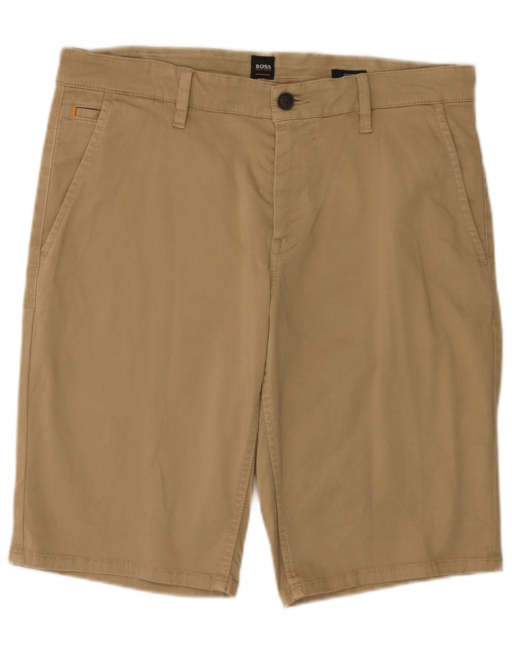 Hugo Boss Mens Chino Shorts W35 Large Beige Cotton