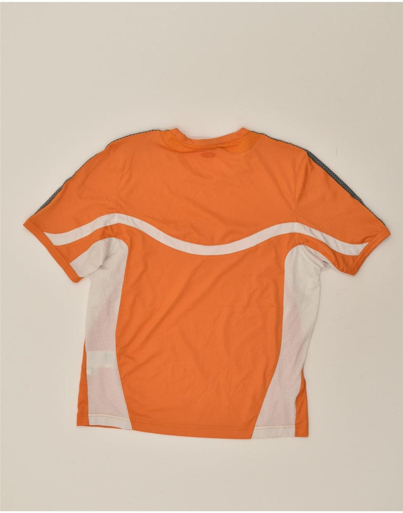 ADIDAS Boys T-Shirt Top 15-16 Years Orange Colourblock Polyester | Vintage Adidas | Thrift | Second-Hand Adidas | Used Clothing | Messina Hembry 