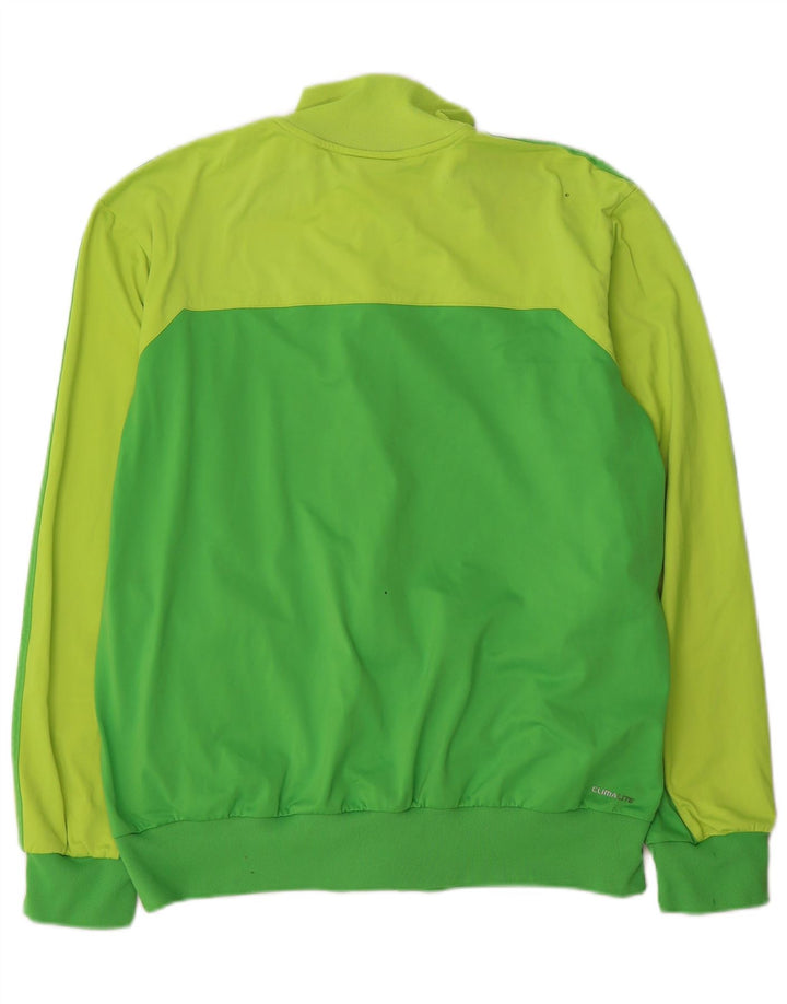 Adidas Mens Climalite Tracksuit Top Jacket Large Green Colourblock