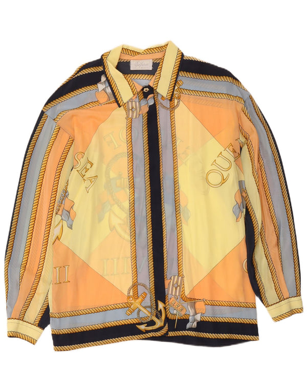 Vintage Womens See Through Shirt IT 50 XL Multicoloured Nautical