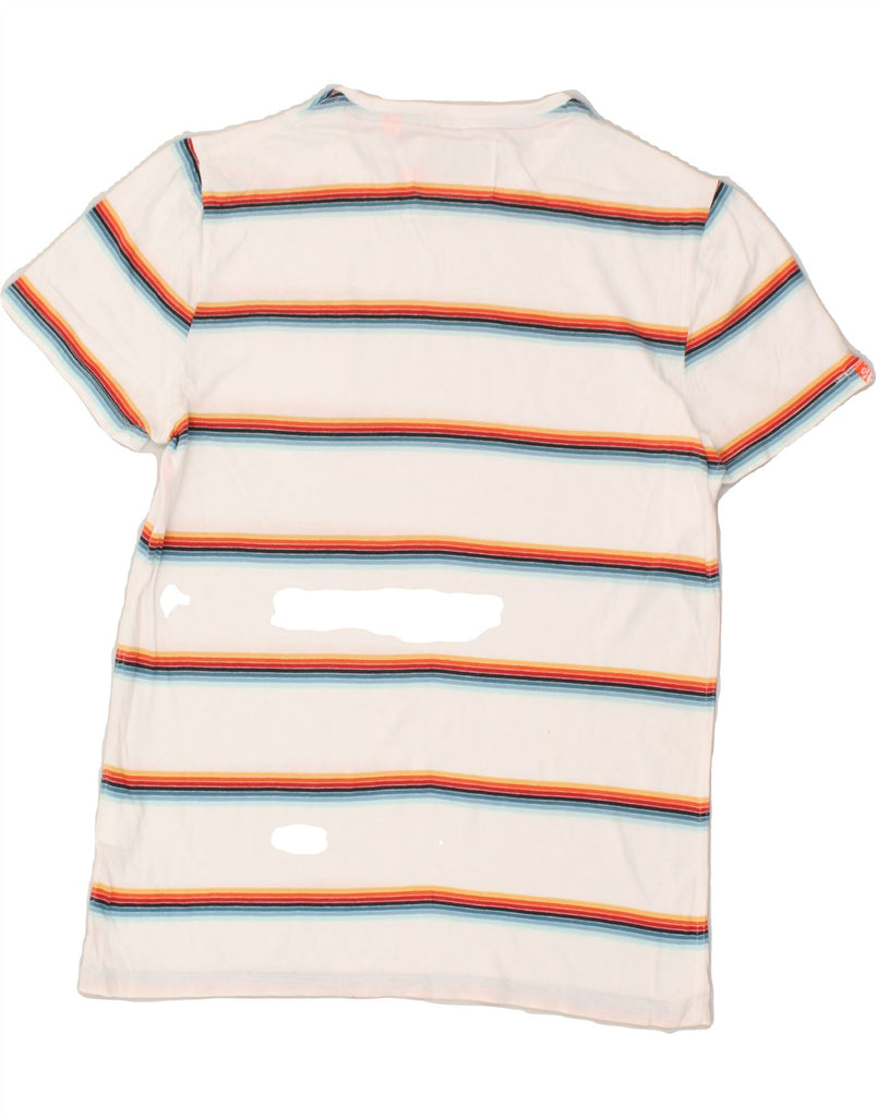 SUPERDRY Mens T-Shirt Top XL White Striped Cotton | Vintage Superdry | Thrift | Second-Hand Superdry | Used Clothing | Messina Hembry 