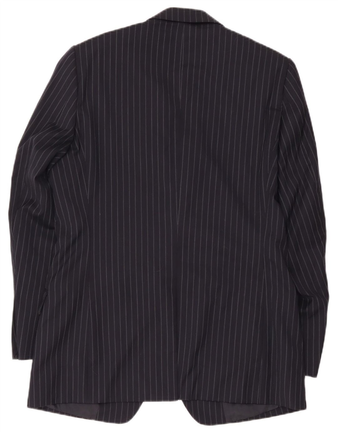Jaeger Mens 2 Button Blazer Jacket UK 40 Large Navy Blue Pinstripe Wool