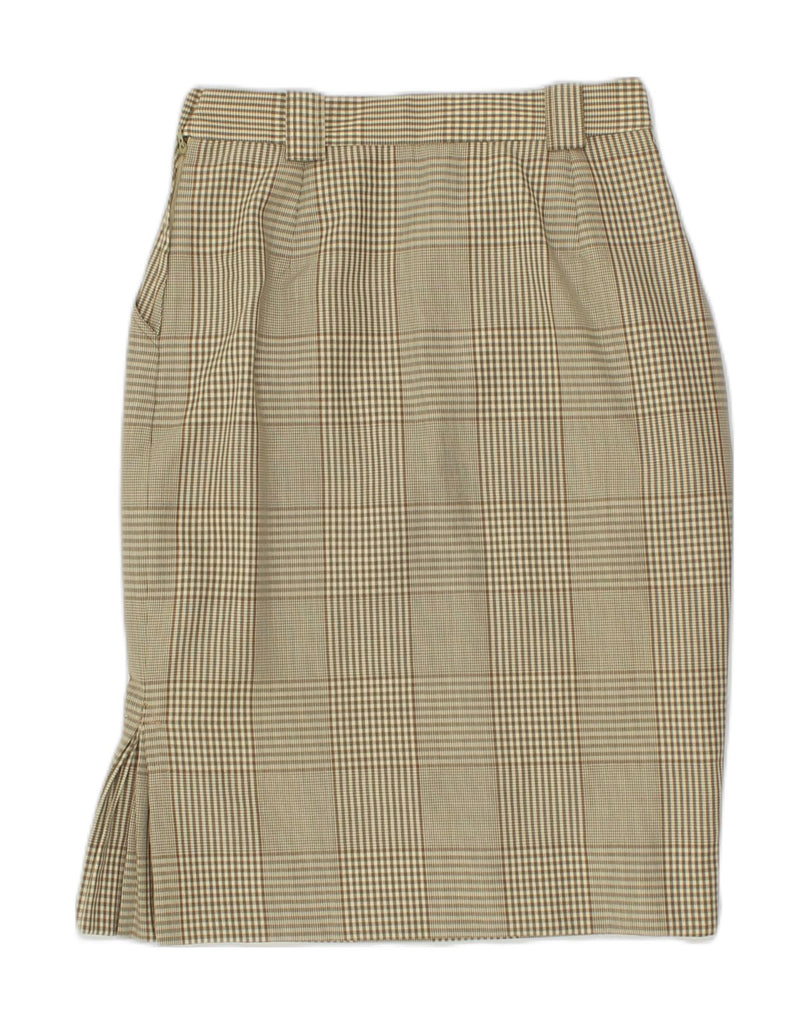 VINTAGE Womens Straight Skirt IT 42 Medium W28 Beige Check | Vintage Vintage | Thrift | Second-Hand Vintage | Used Clothing | Messina Hembry 