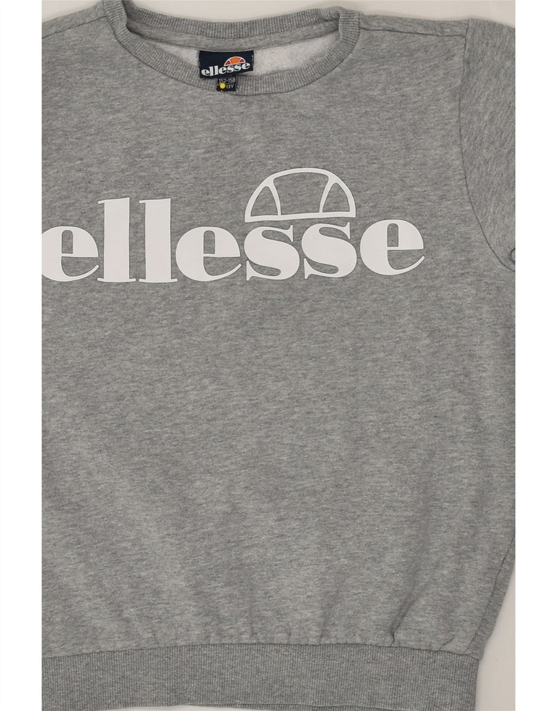 ELLESSE Boys Graphic Sweatshirt Jumper 12-13 Years Grey Cotton | Vintage Ellesse | Thrift | Second-Hand Ellesse | Used Clothing | Messina Hembry 