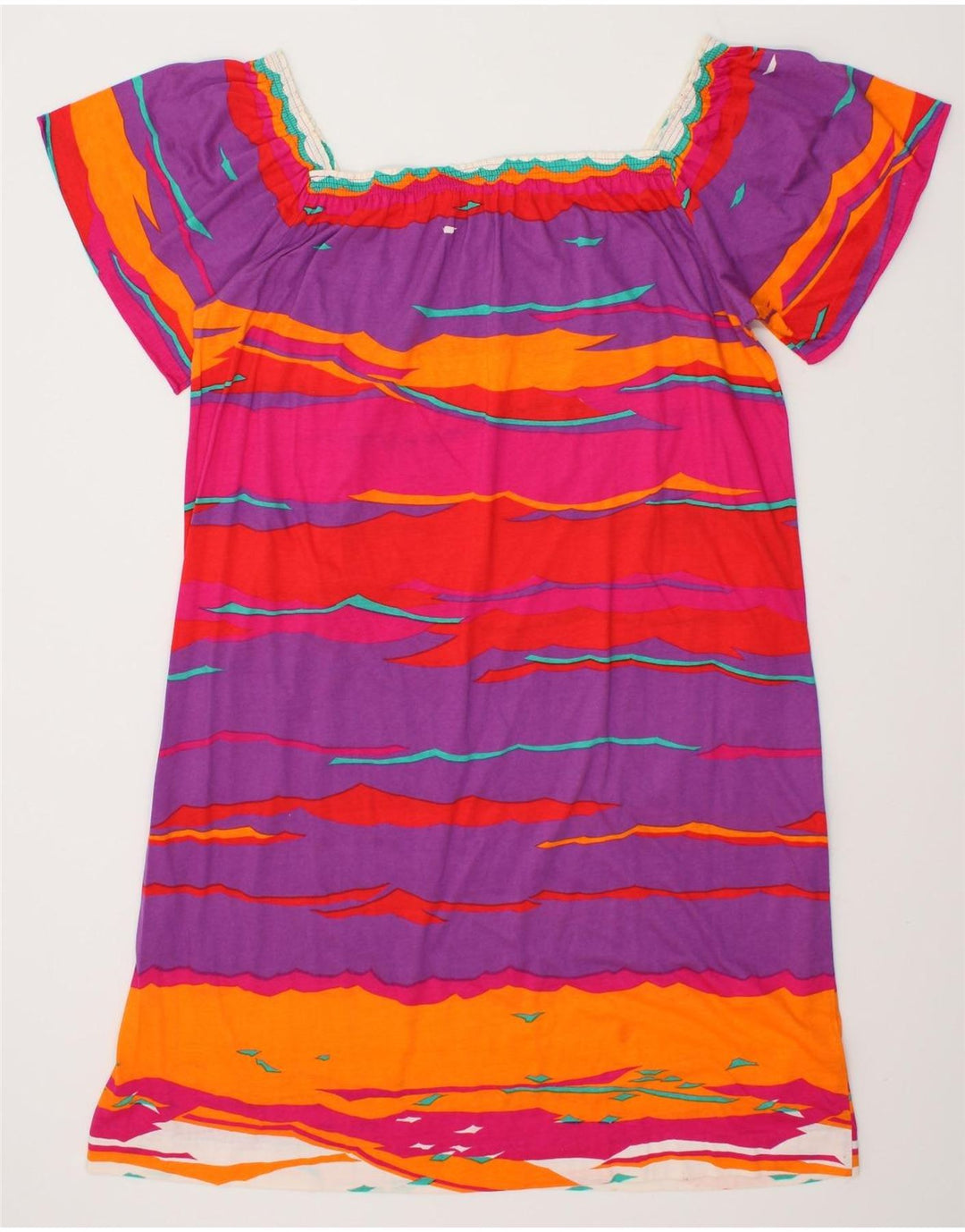 VINTAGE Womens Sundress IT 48 XL Multicoloured Striped Cotton Vintage Vintage and Second-Hand Vintage from Messina Hembry 