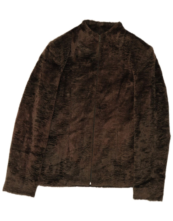 Divina Womens Bomber Jacket UK 8 Small Khaki Cotton