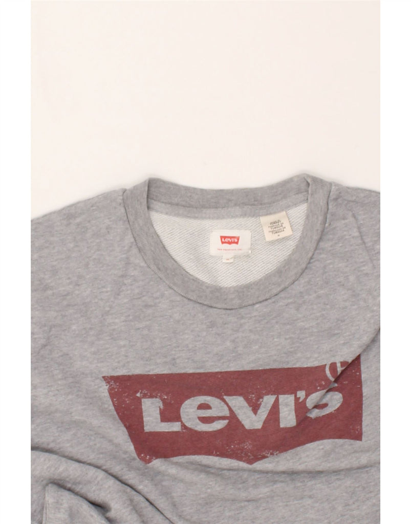 LEVI'S Mens Graphic Sweatshirt Jumper Medium Grey Cotton | Vintage Levi's | Thrift | Second-Hand Levi's | Used Clothing | Messina Hembry 