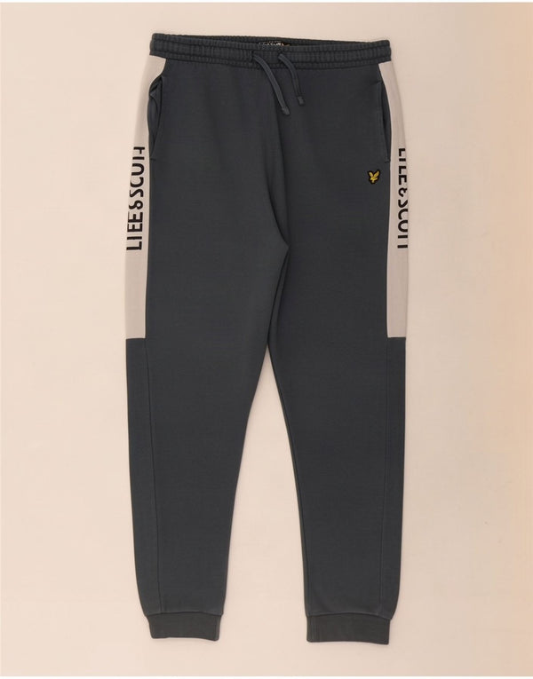 Lyle & Scott Boys Tracksuit Trousers Joggers 14-15 Years Grey Colourblock