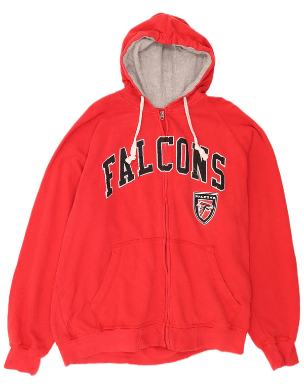 NFL Mens Atlanta Falcons Graphic Zip Hoodie Sweater XL Red Cotton