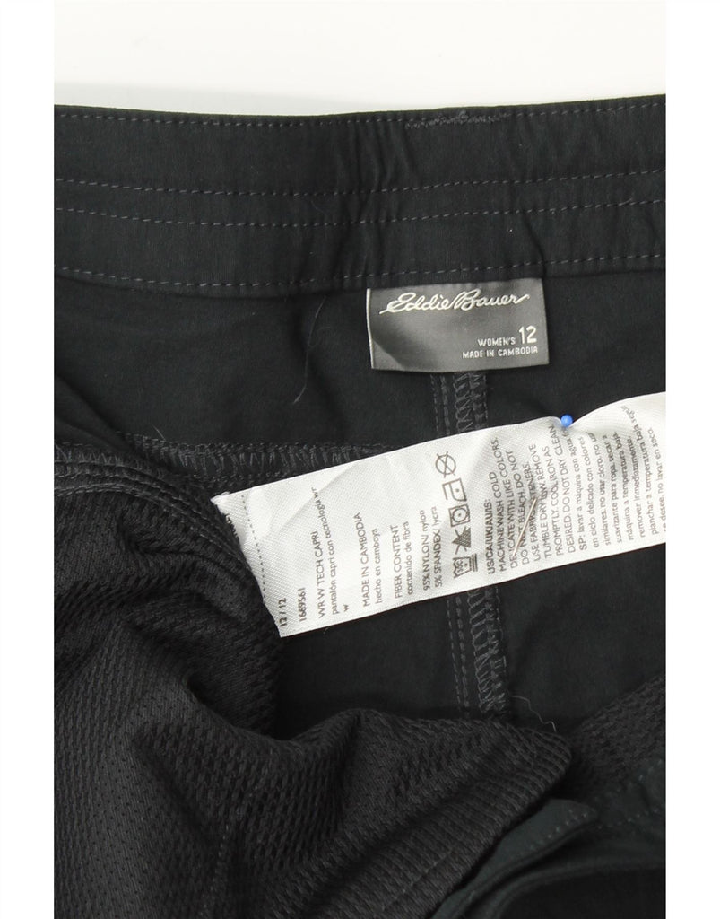 EDDIE BAUER Womens Cargo Capri Trousers US 12 Large W36 L20 Black Nylon Vintage Eddie Bauer and Second-Hand Eddie Bauer from Messina Hembry 
