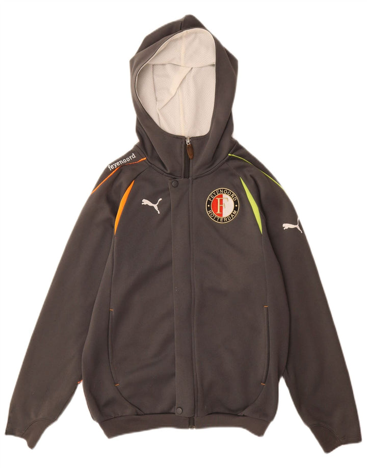 Puma Boys Zip Hoodie Sweater 12-13 Years Grey Polyester