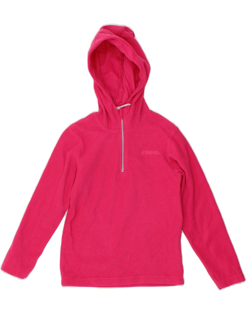 MOUNTAIN WAREHOUSE Girls Zip Neck Hooded Fleece Jumper 7-8 Years Pink Vintage Mountain Warehouse and Second-Hand Mountain Warehouse from Messina Hembry 