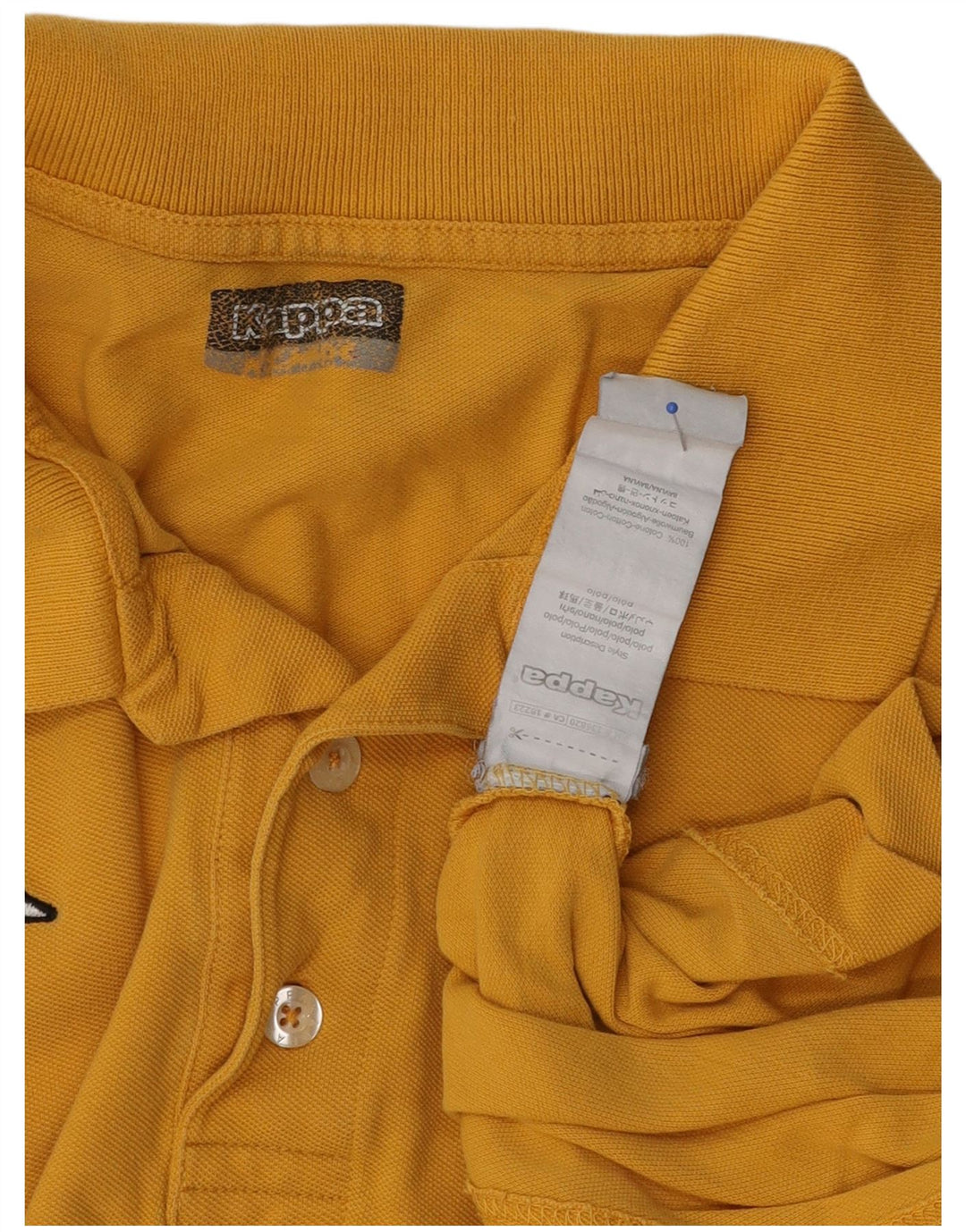 Kappa Mens Polo Shirt Large Yellow Cotton