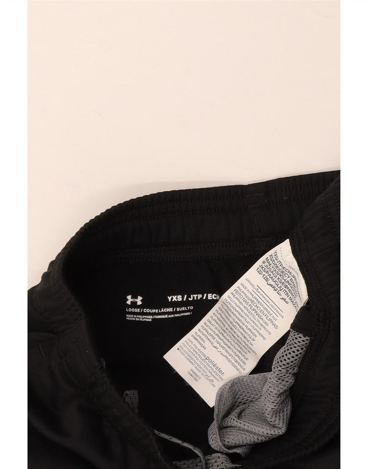 UNDER ARMOUR Boys Tracksuit Trousers 6-7 Years XS W22 L22 Black