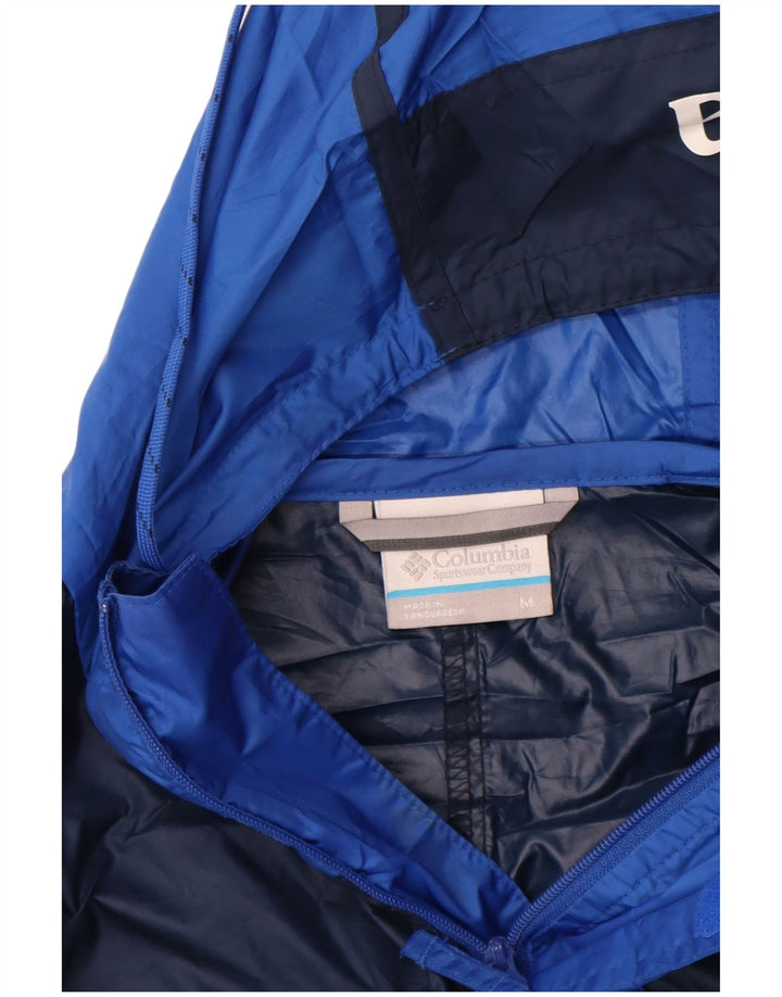 Columbia Mens Graphic Hooded Anorak Jacket UK 38 Medium Blue Colourblock