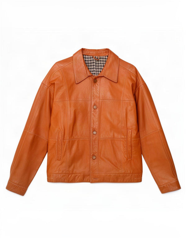 Vintage Mens Leather Jacket UK 38 Medium Brown
