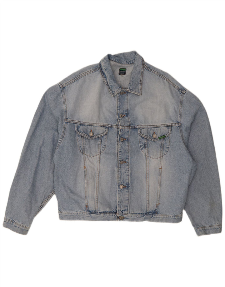 Benetton Mens Denim Jacket IT 52 XL Blue Cotton