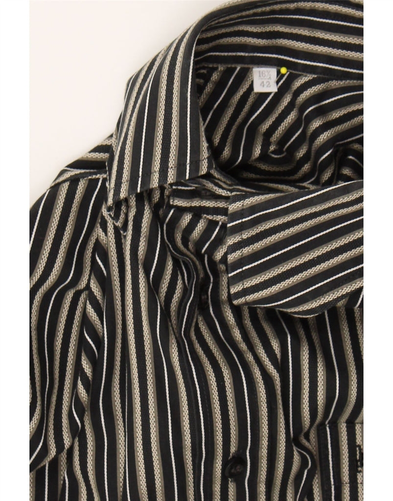 ROCCOBAROCCO Mens Shirt Size 42 16 1/2 Large Grey Pinstripe Vintage Roccobarocco and Second-Hand Roccobarocco from Messina Hembry 