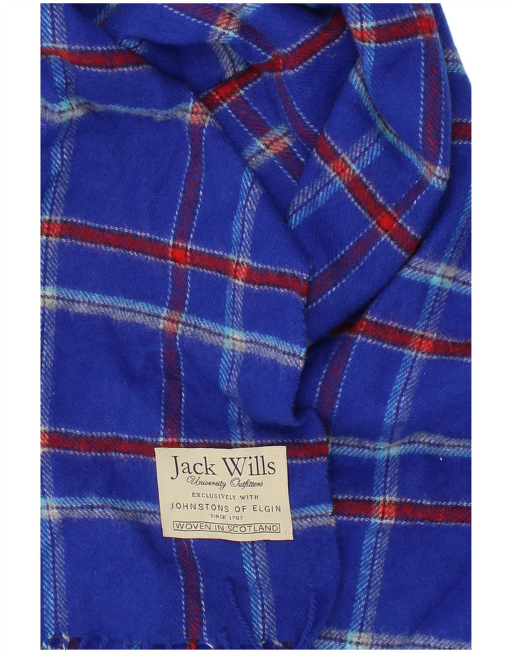 Jack Wills Mens Knit Scarf One Size Blue Plaid Classic