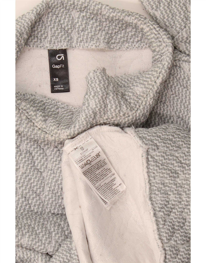 Gap Womens Oversized Sweatshirt Jumper UK 6 XS Grey Striped Polyester