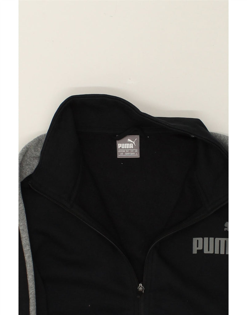 PUMA Mens Tracksuit Top Jacket Large Black Colourblock Cotton | Vintage Puma | Thrift | Second-Hand Puma | Used Clothing | Messina Hembry 