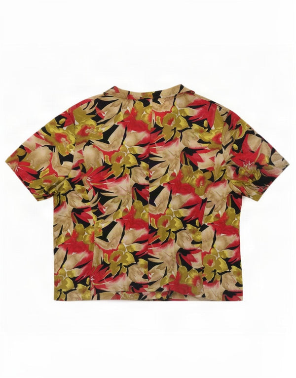 Vintage Womens Short Sleeve Shirt Blouse UK 18 XL Multicoloured Floral