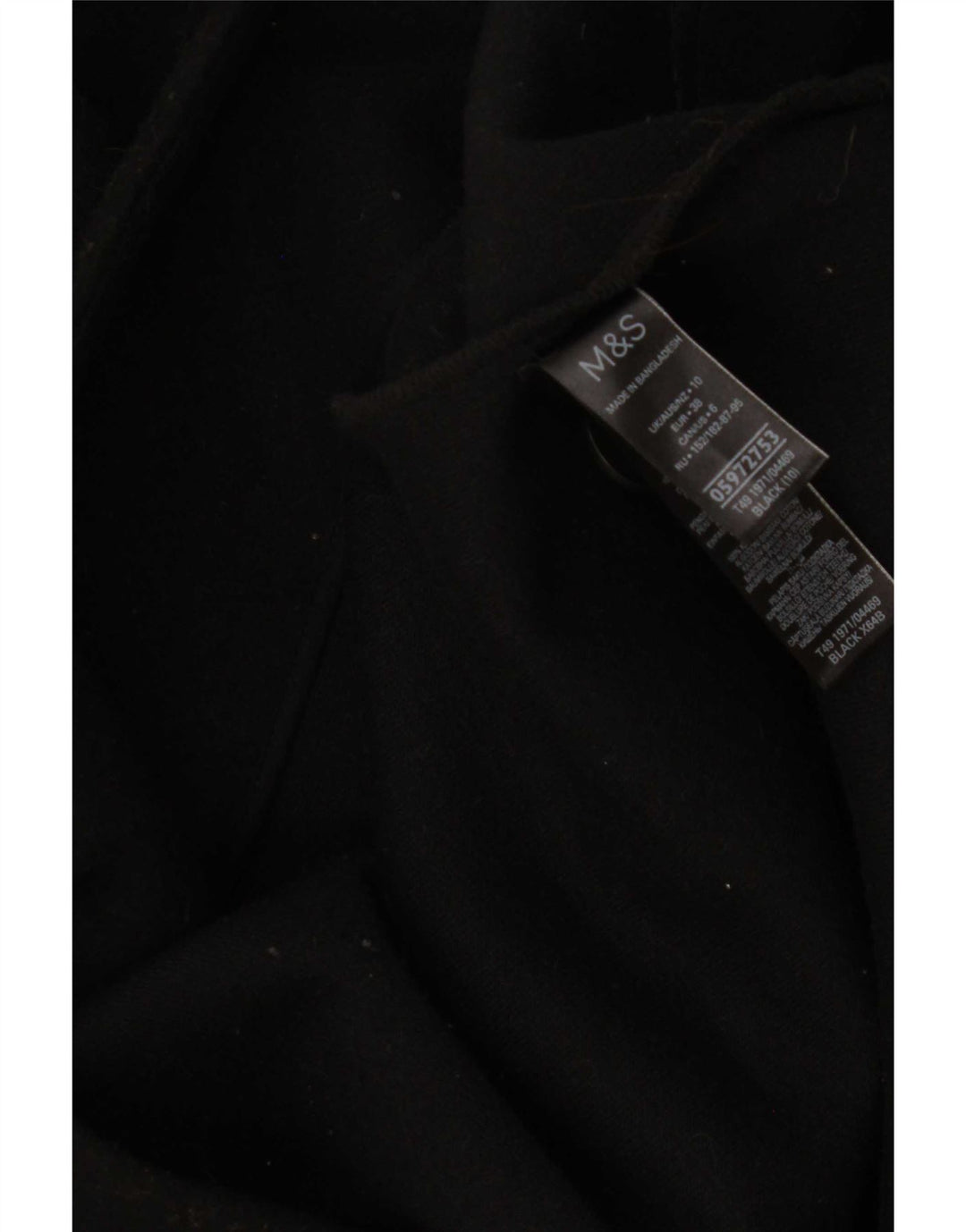 Marks & Spencer Womens Overcoat UK 10 Small Black Polyester