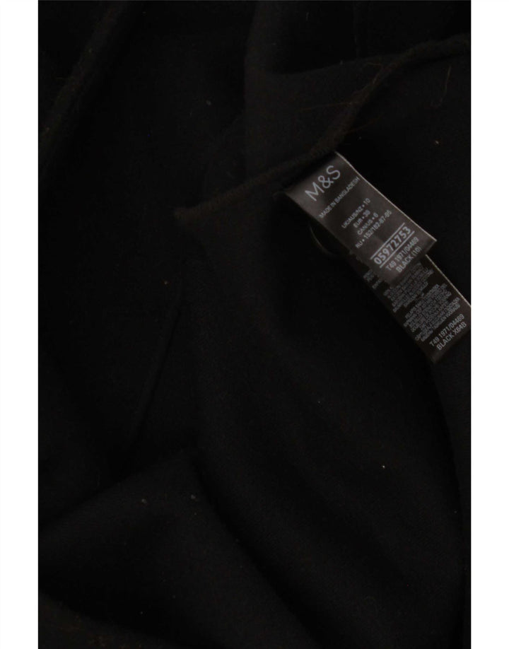 Marks & Spencer Womens Overcoat UK 10 Small Black Polyester