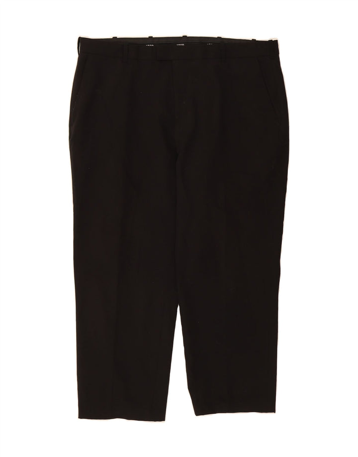 IZOD Mens Straight Suit Trousers W38 L25 Black Polyester Vintage Izod and Second-Hand Izod from Messina Hembry 