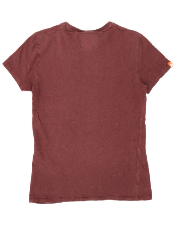Superdry Mens T-Shirt Top XS Burgundy Cotton